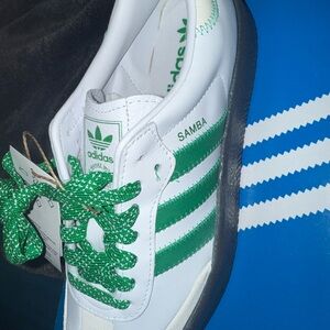 Adidas Samba Sneakers - White and Green